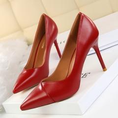 1785-3 Korean style slim and simple professional OL women`s shoes stiletto heels with high heels and red 34