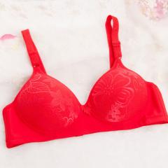 Momma thin bra no bone no steel ring three row button middle-aged and old underwear all cotton big s red 80 b,