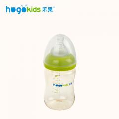 禾果简约宽口径PPSU奶瓶 玻璃奶瓶创意密封防漏婴儿奶瓶不带手柄 蓝色