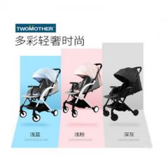 婴儿推车轻便折叠便携式宝宝儿童迷你小推车可坐可躺口袋伞车 浅粉-时尚版